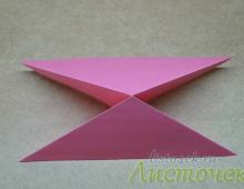 Оригами из бумаги цветы схема лилия Схема цветка оригами для детей лилия